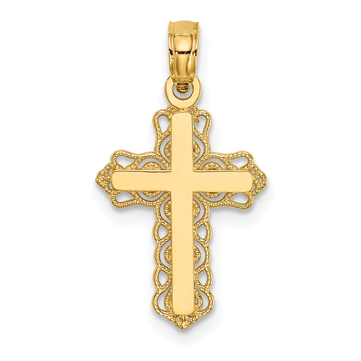 14k Budded Cross Charm