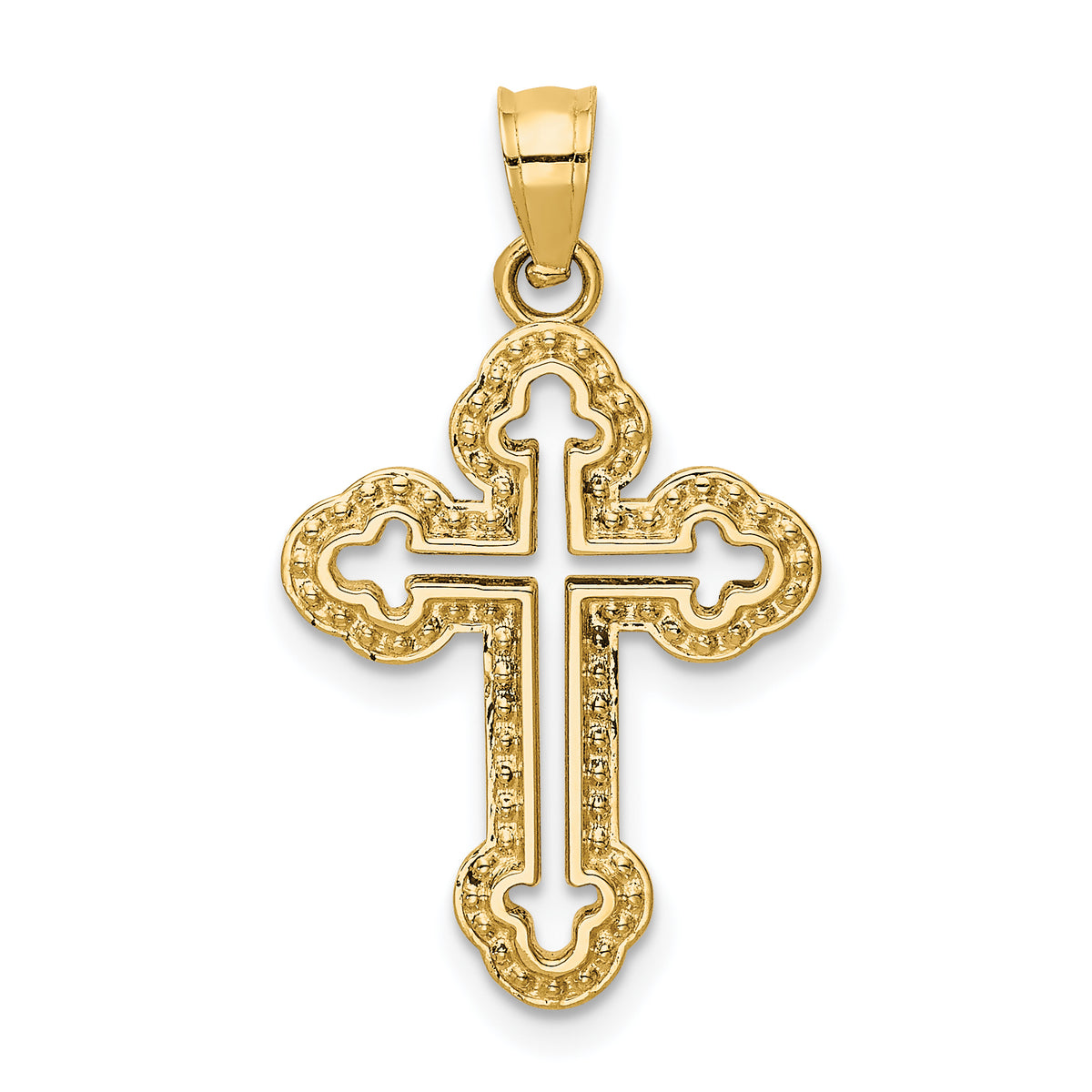 14k Cut-out Budded Cross Charm