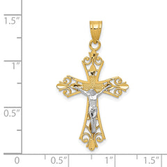 14K Two-Tone Gold Pendant with Elegant 35mm Themed Design