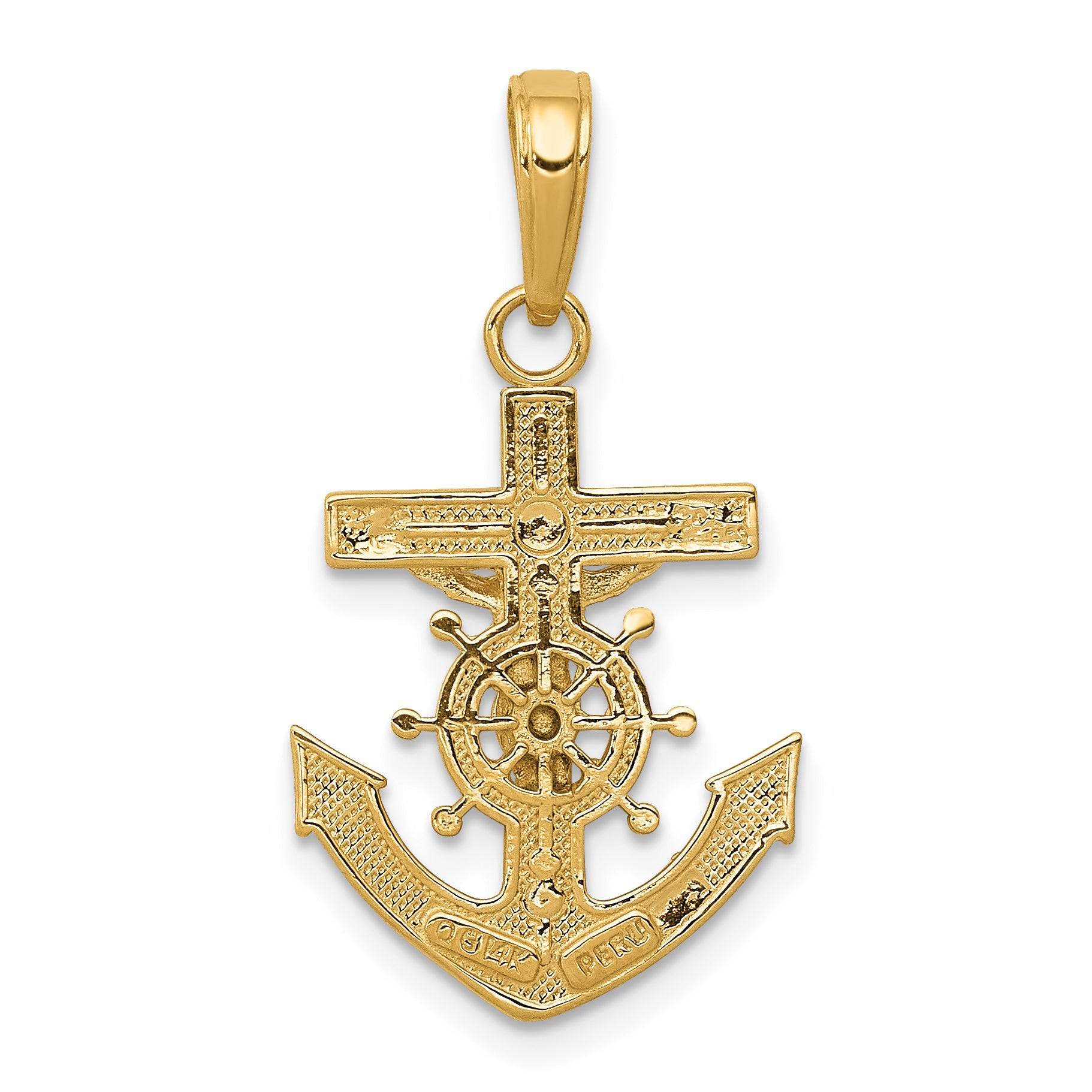 14k Mariners Crucifix Pendant