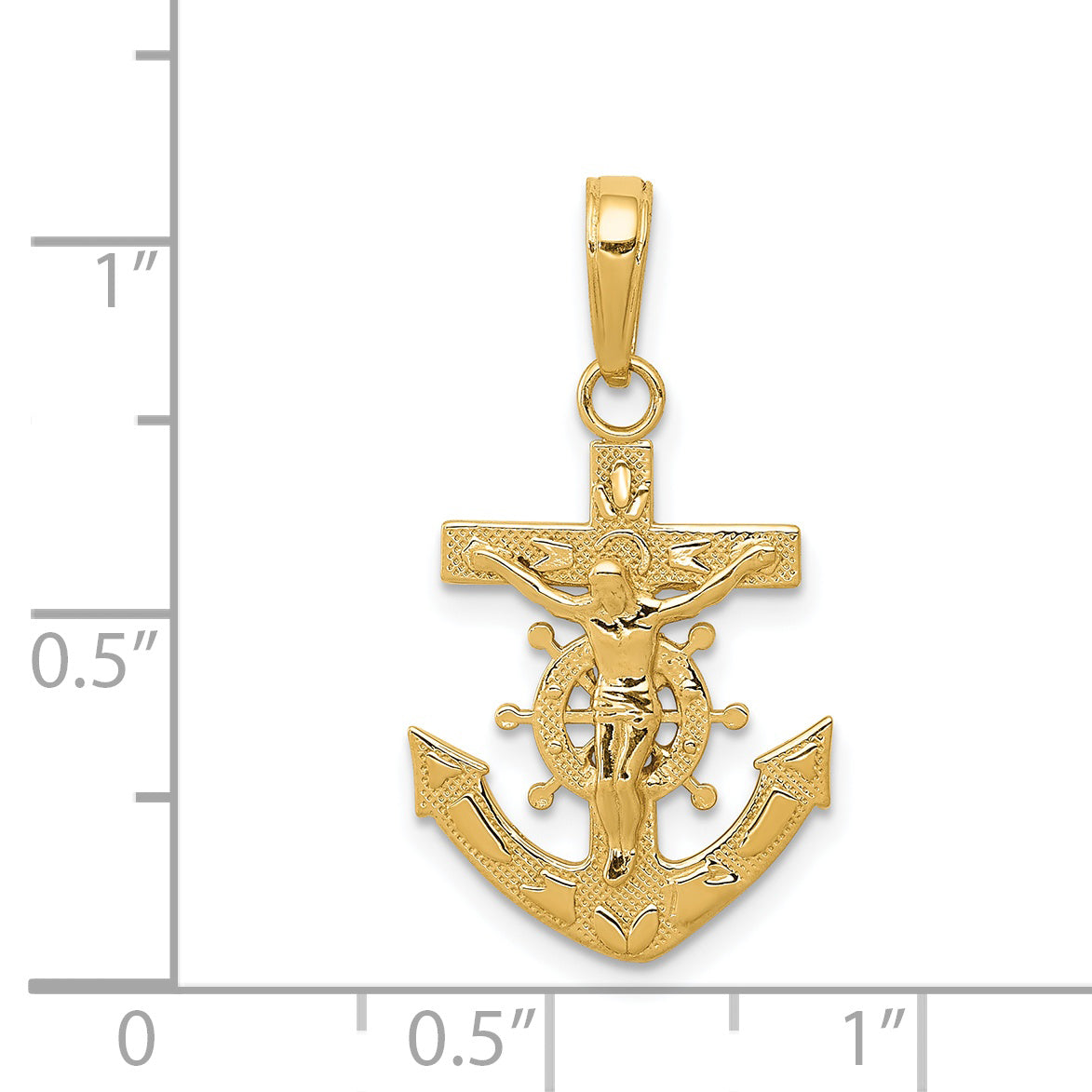 14k Mariners Crucifix Pendant