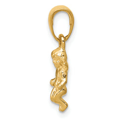 14K Gold 3D Guardian Angel Pendant Solid Cast, Elegant Design