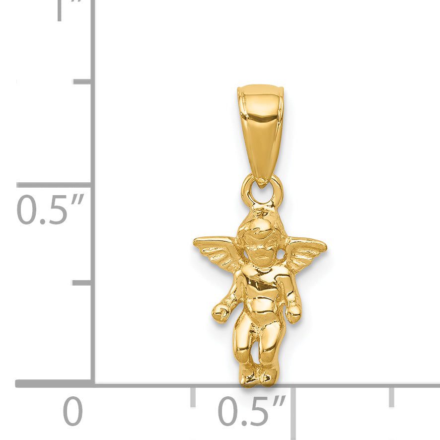 14k  3D Small Guardian Angel Pendant