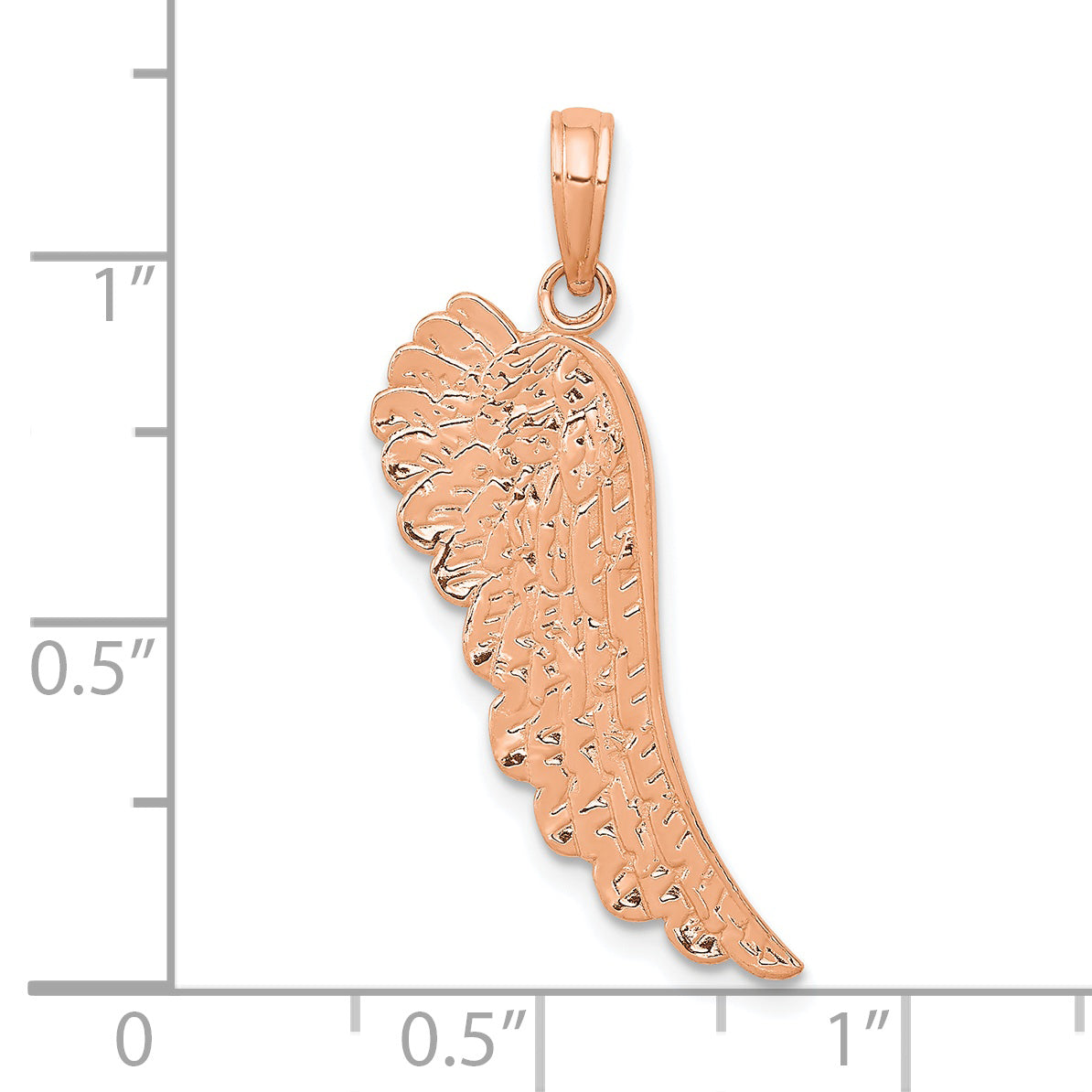 14K Rose Gold Angel Wing Pendant