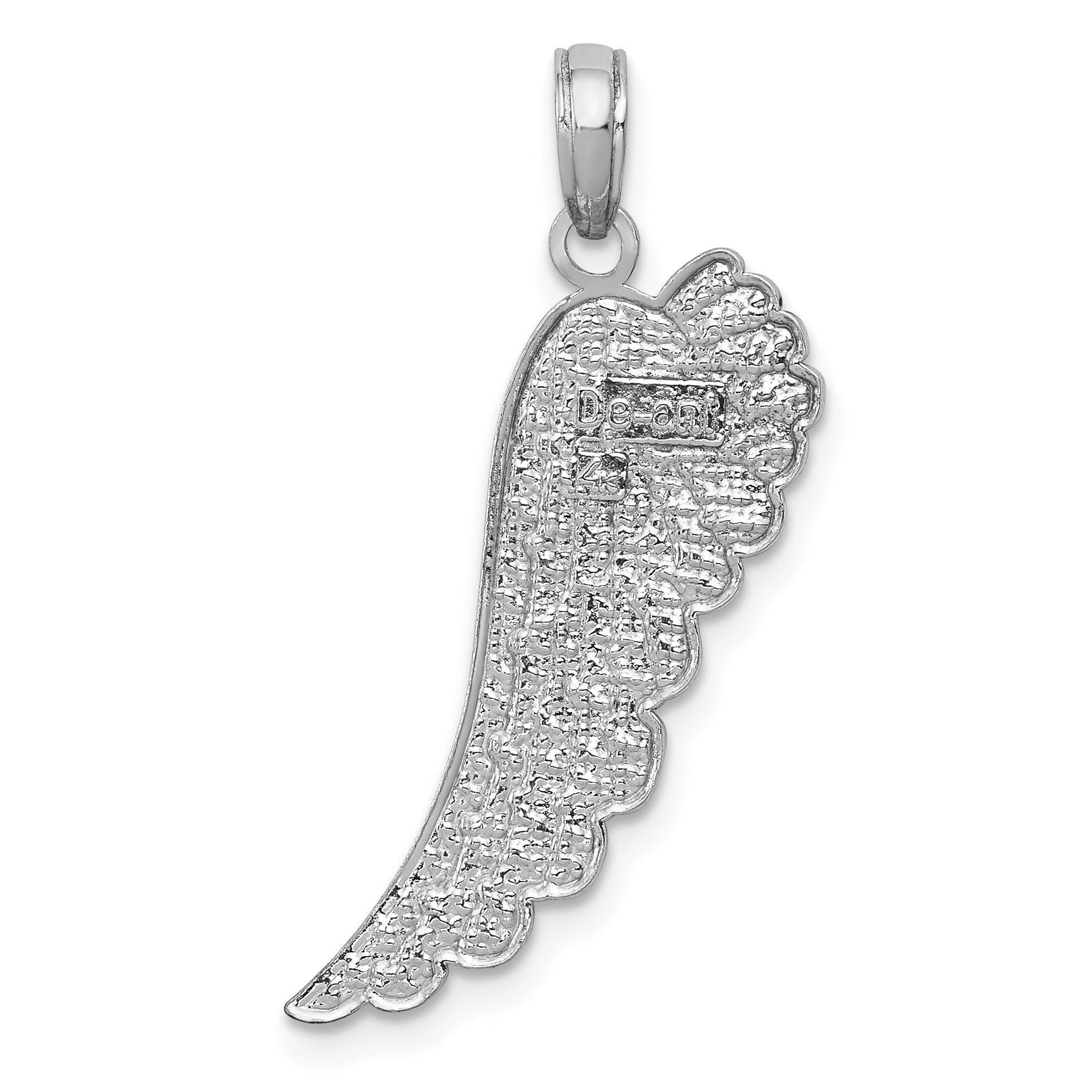 14K White Gold Angel Wing Pendant