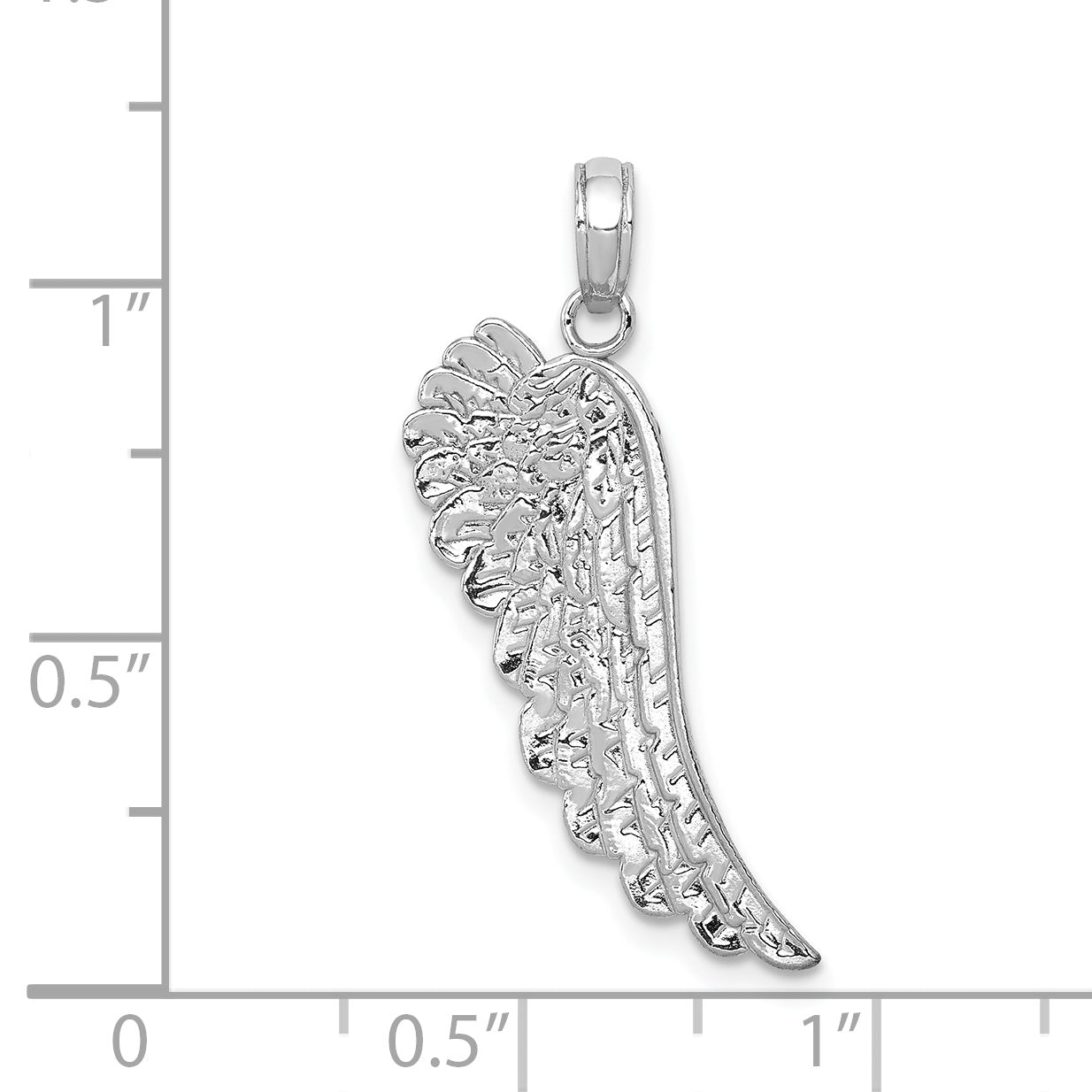 14K White Gold Angel Wing Pendant