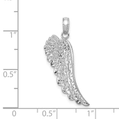 14K White Gold Angel Wing Pendant