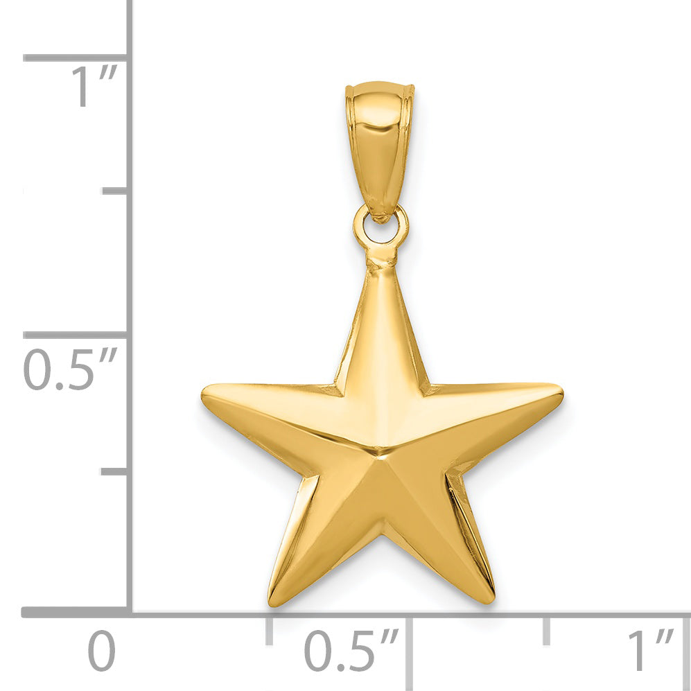 14k Polished 3-D Star Pendant