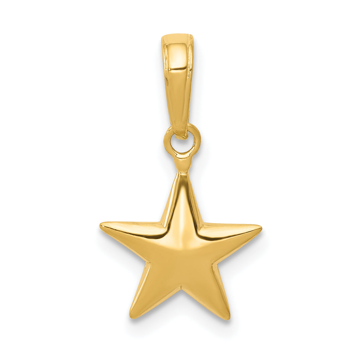 14k Small Polished 3-D Star Charm