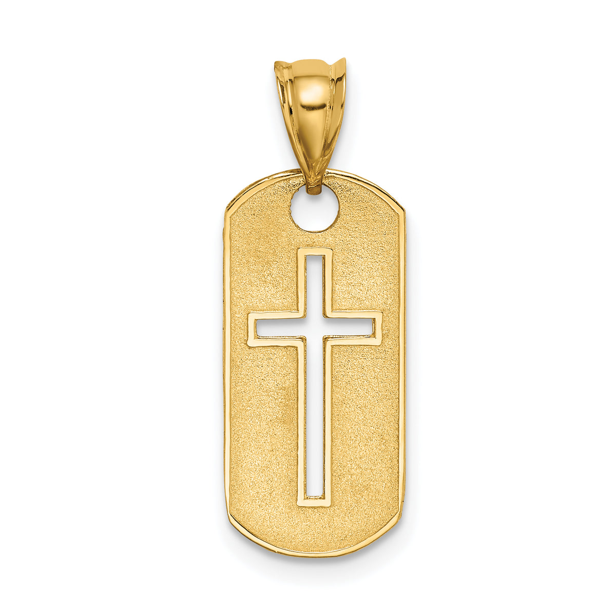 14k Polished Cross Cut-out Pendant