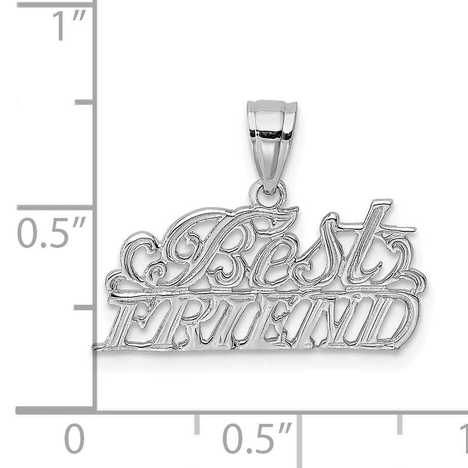 14K White Gold BEST FRIEND Pendant