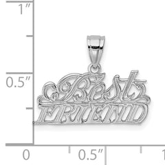 14K White Gold BEST FRIEND Pendant