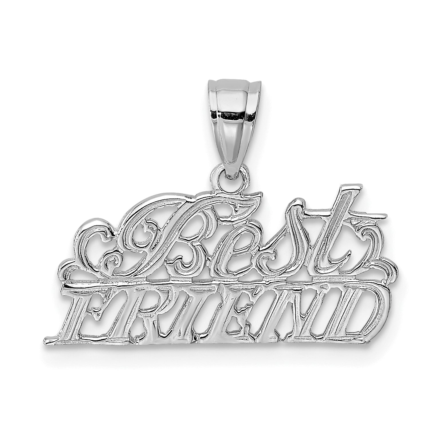 14K White Gold BEST FRIEND Pendant