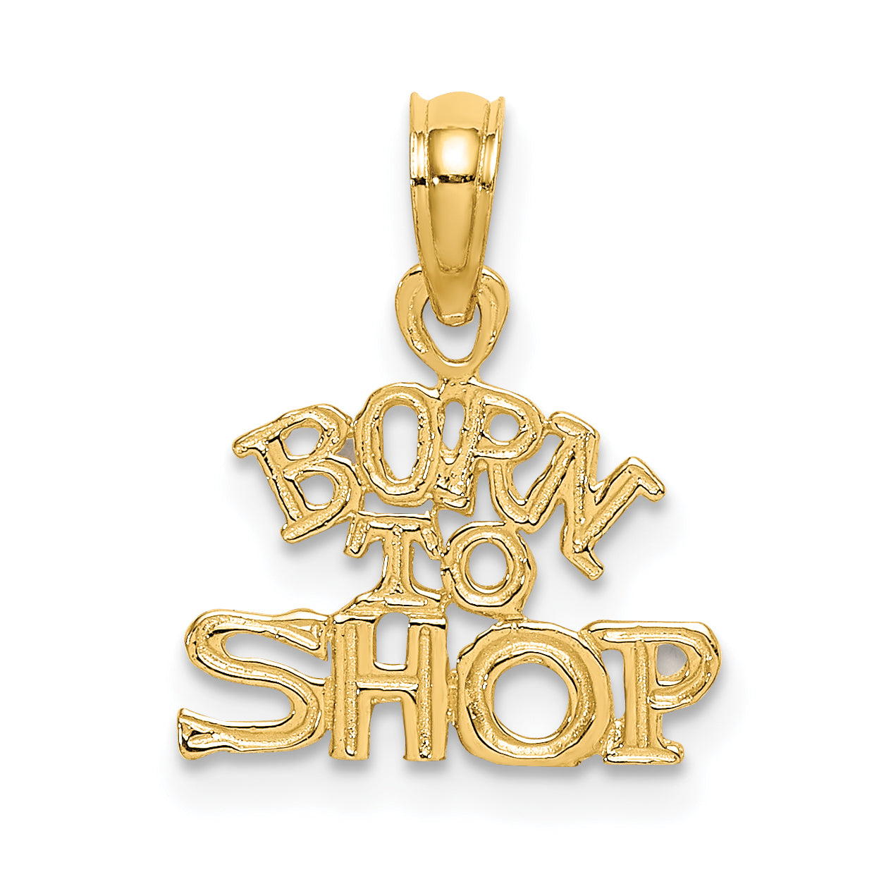 14K BORN TO SHOP Charm