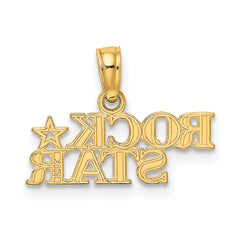 14K Polished ROCK STAR Charm