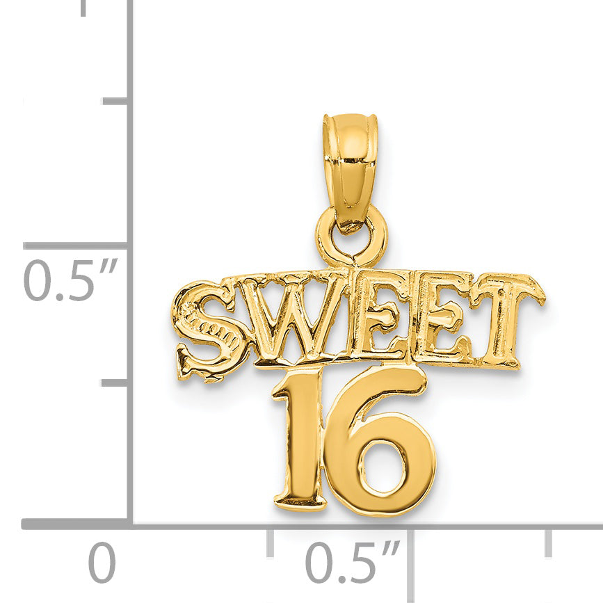 14K SWEET 16 Pendant