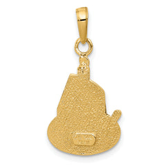 14K Slice of Cake with Candle HAPPY BIRTHDAY Pendant