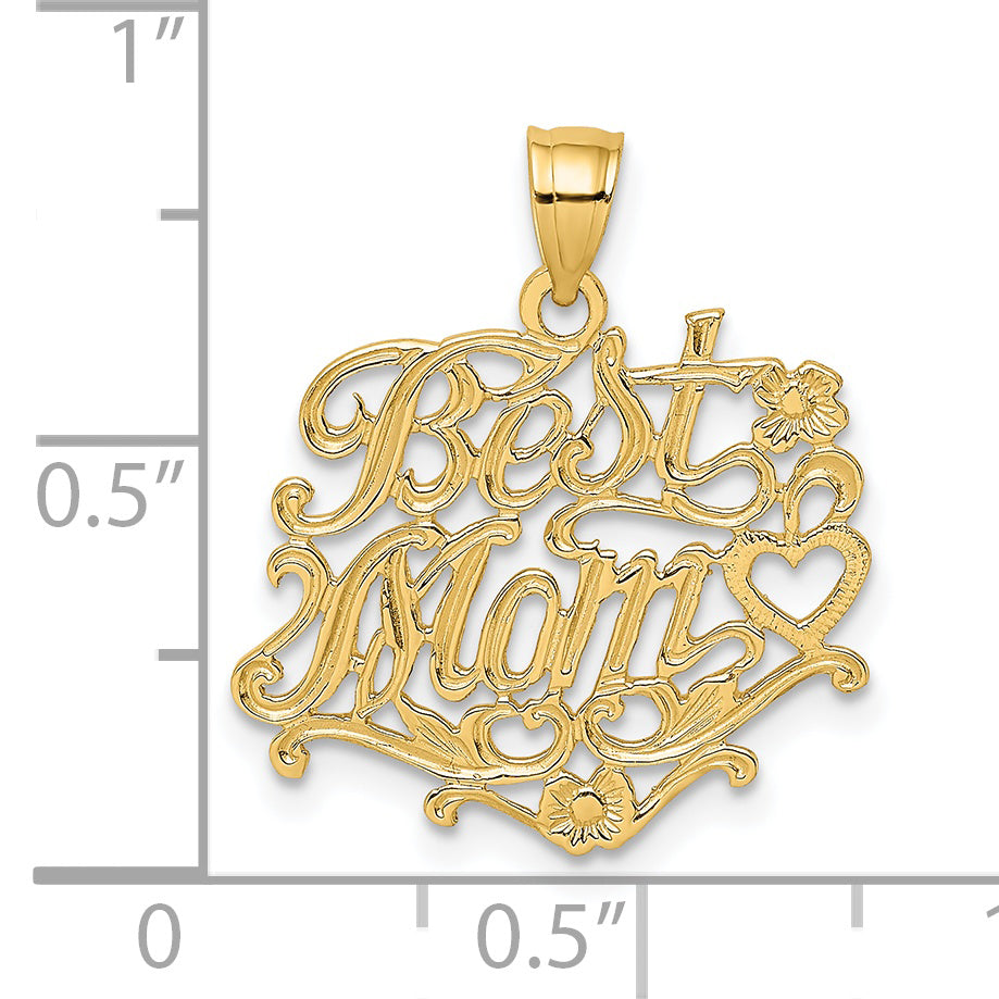 14K BEST MOM Charm