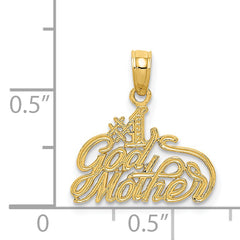 14K Gold GODMOTHER Pendant Solid Casted Design Elegant Gift Ready