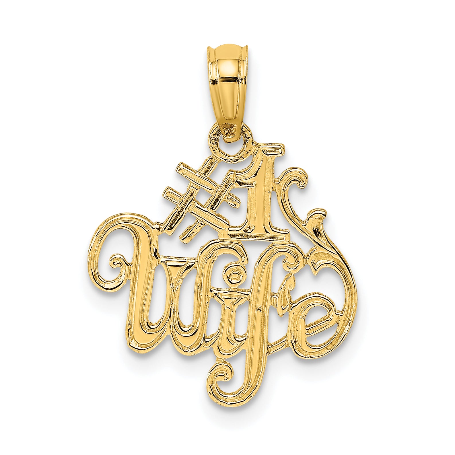 14K #1 WIFE Charm