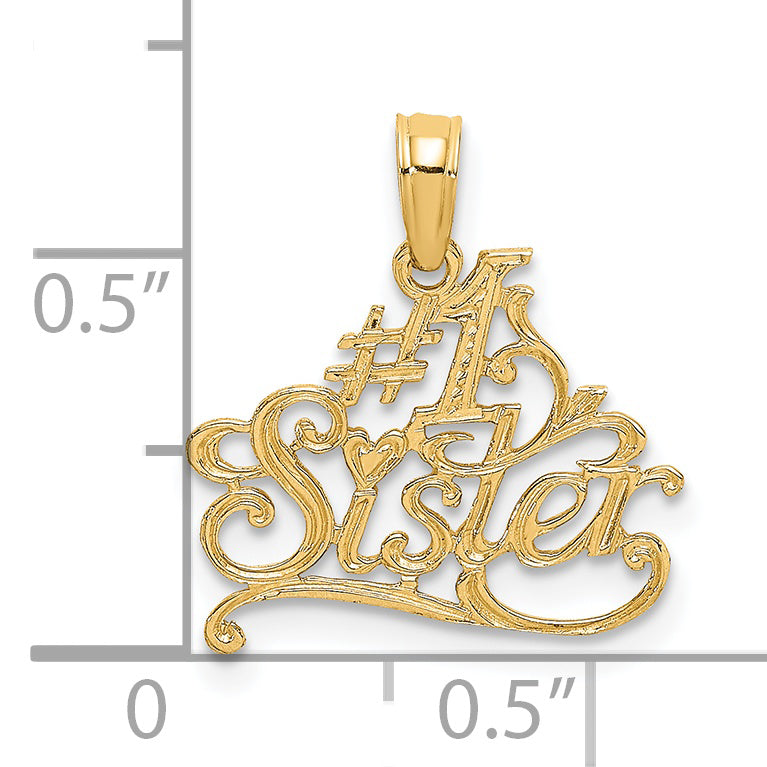 14K #1 SISTER Charm