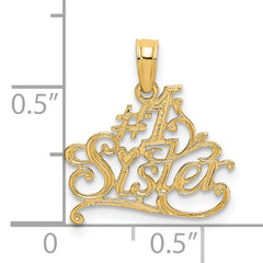 14K #1 SISTER Charm