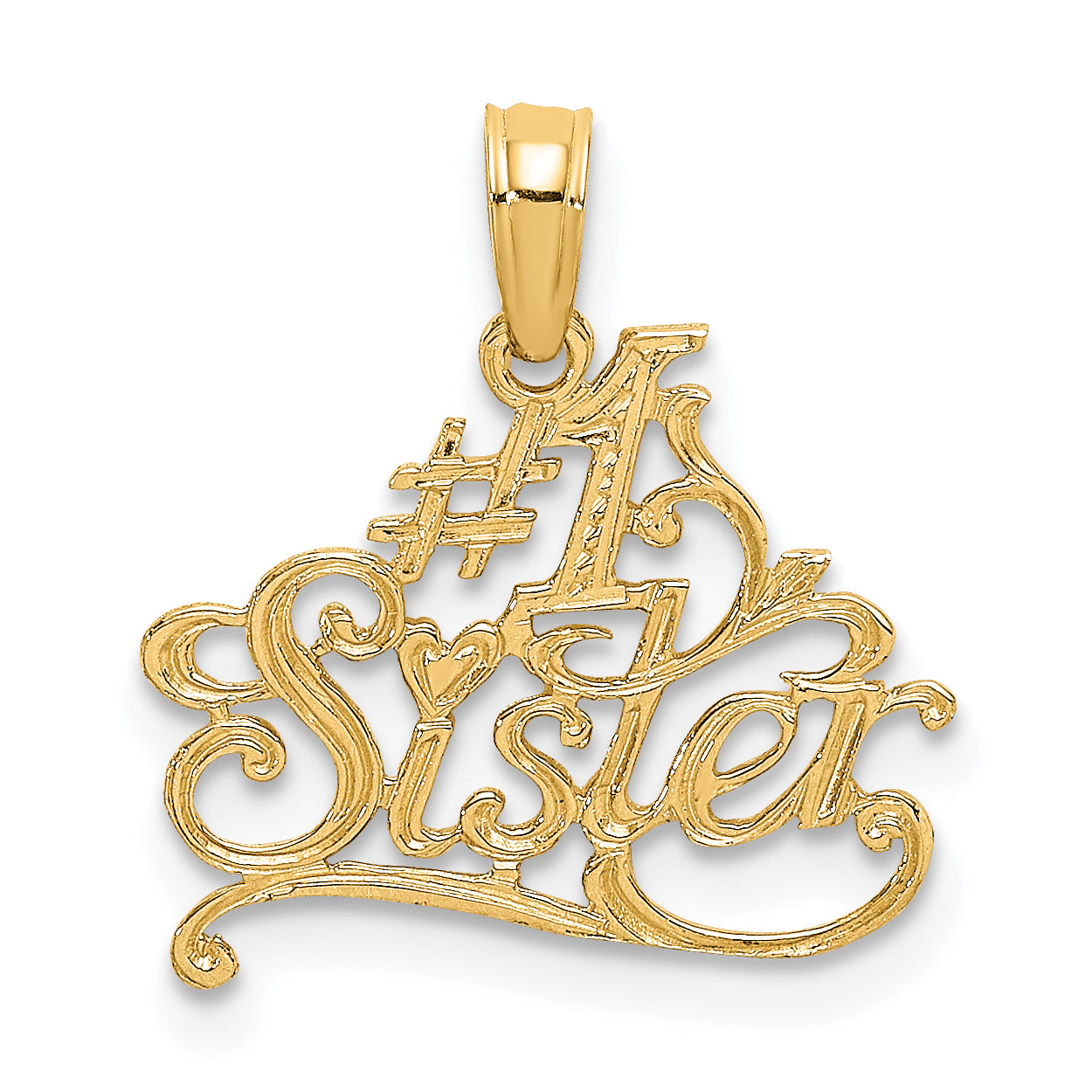 14K #1 SISTER Charm