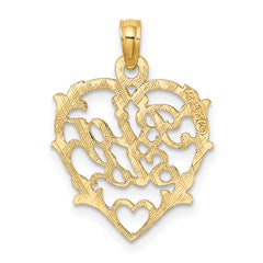 14K BIG SIS in Heart Charm