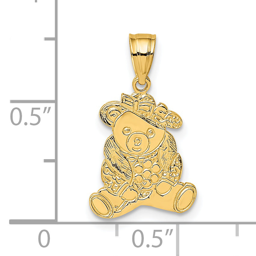 14K Dressed Up Teddy Bear Charm