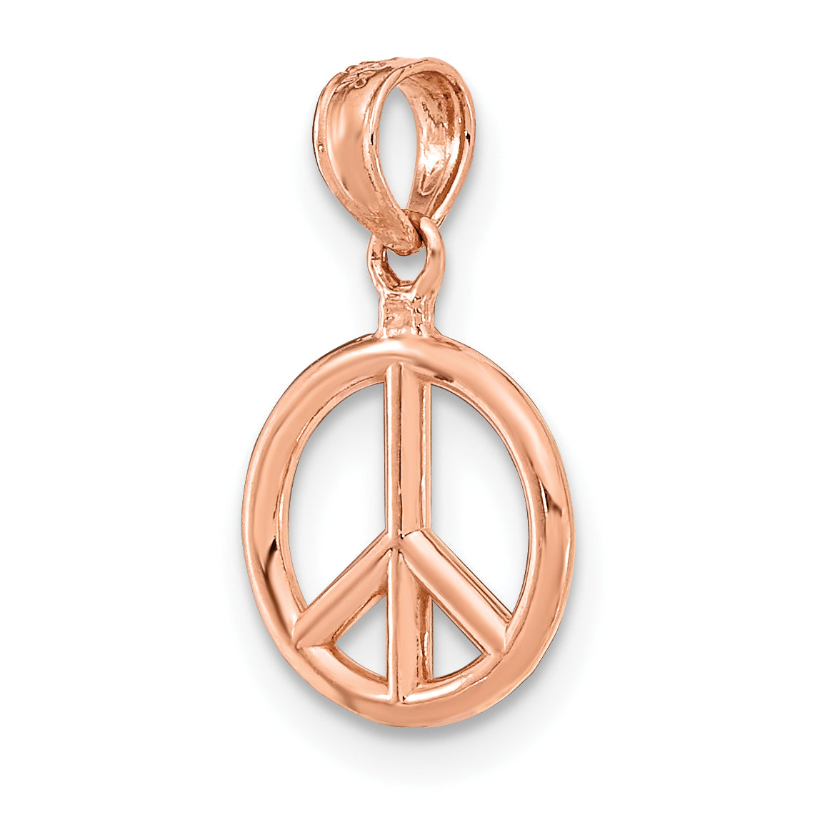 14k Rose Gold 3-D Peace Symbol Charm