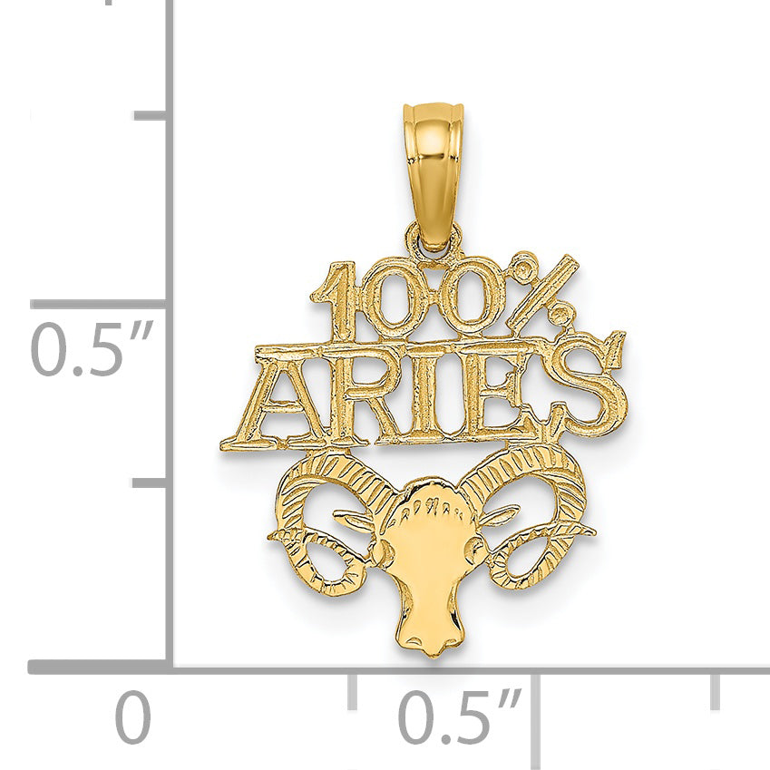 14K 100% ARIES Zodiac Charm