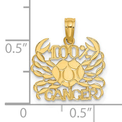 14K 100% CANCER Zodiac Charm