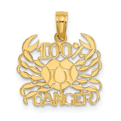 14K 100% CANCER Zodiac Charm