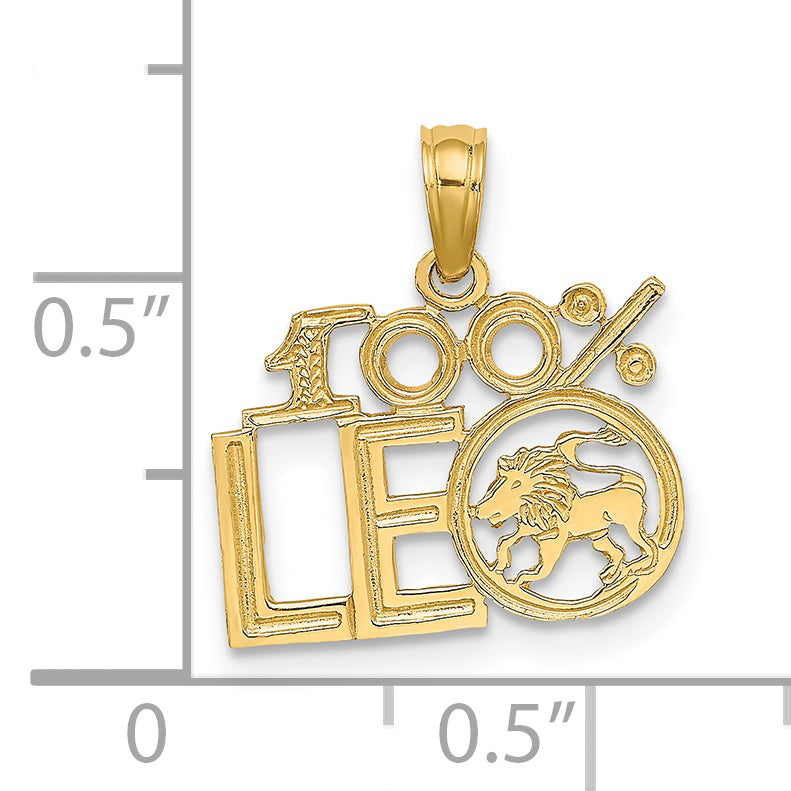 14K 100% LEO Zodiac Charm