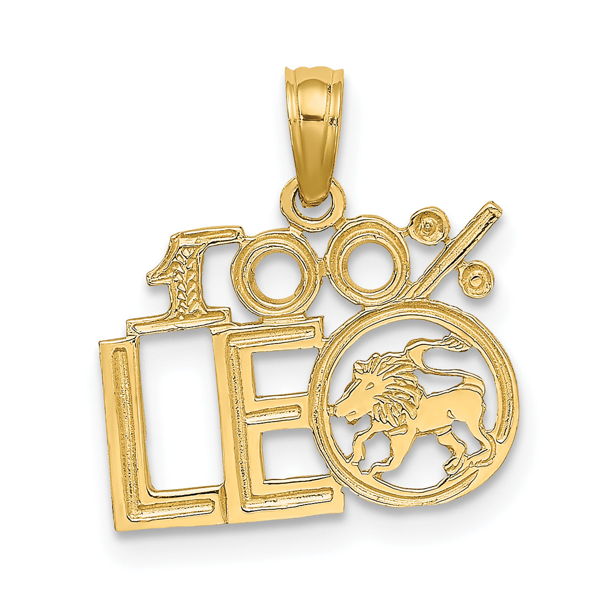 14K 100% LEO Zodiac Charm