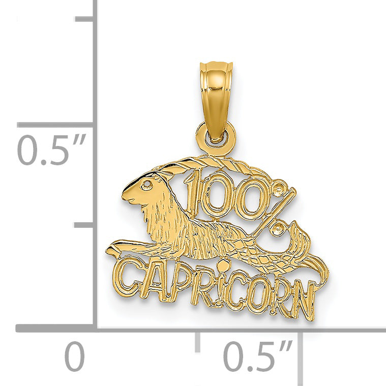 14K 100% CAPRICORN Zodiac Charm