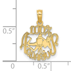 14K 100% AQUARIUS Zodiac Charm