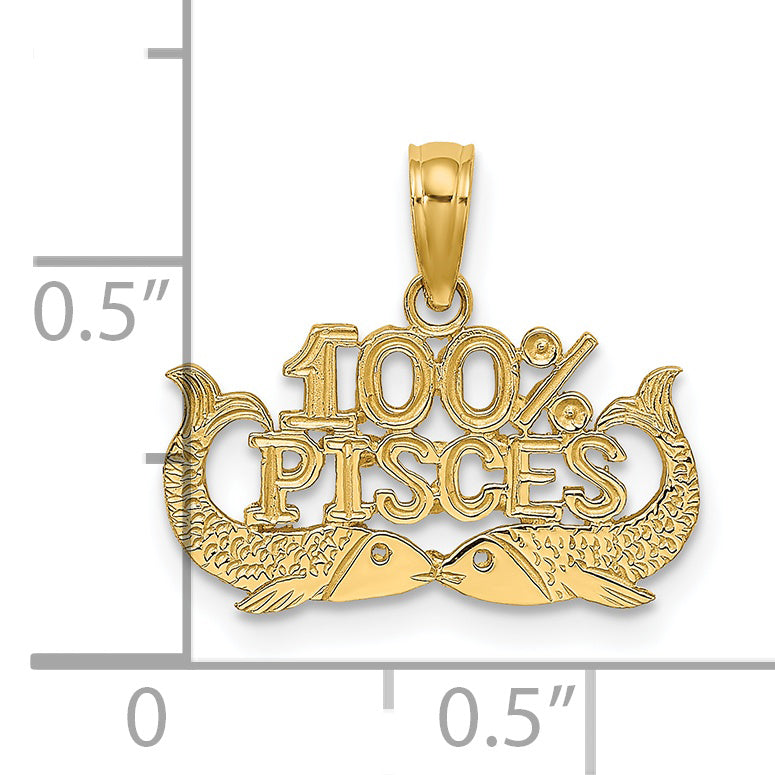 14K 100% PISCES Zodiac Charm