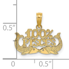 14K 100% PISCES Zodiac Charm