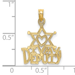 14K I HEART MY DEPUTY Charm