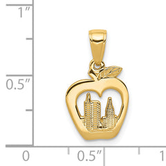 14K New York Skyline in Apple Pendant