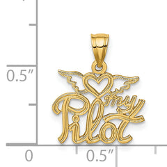 14K HEART MY PILOT Charm