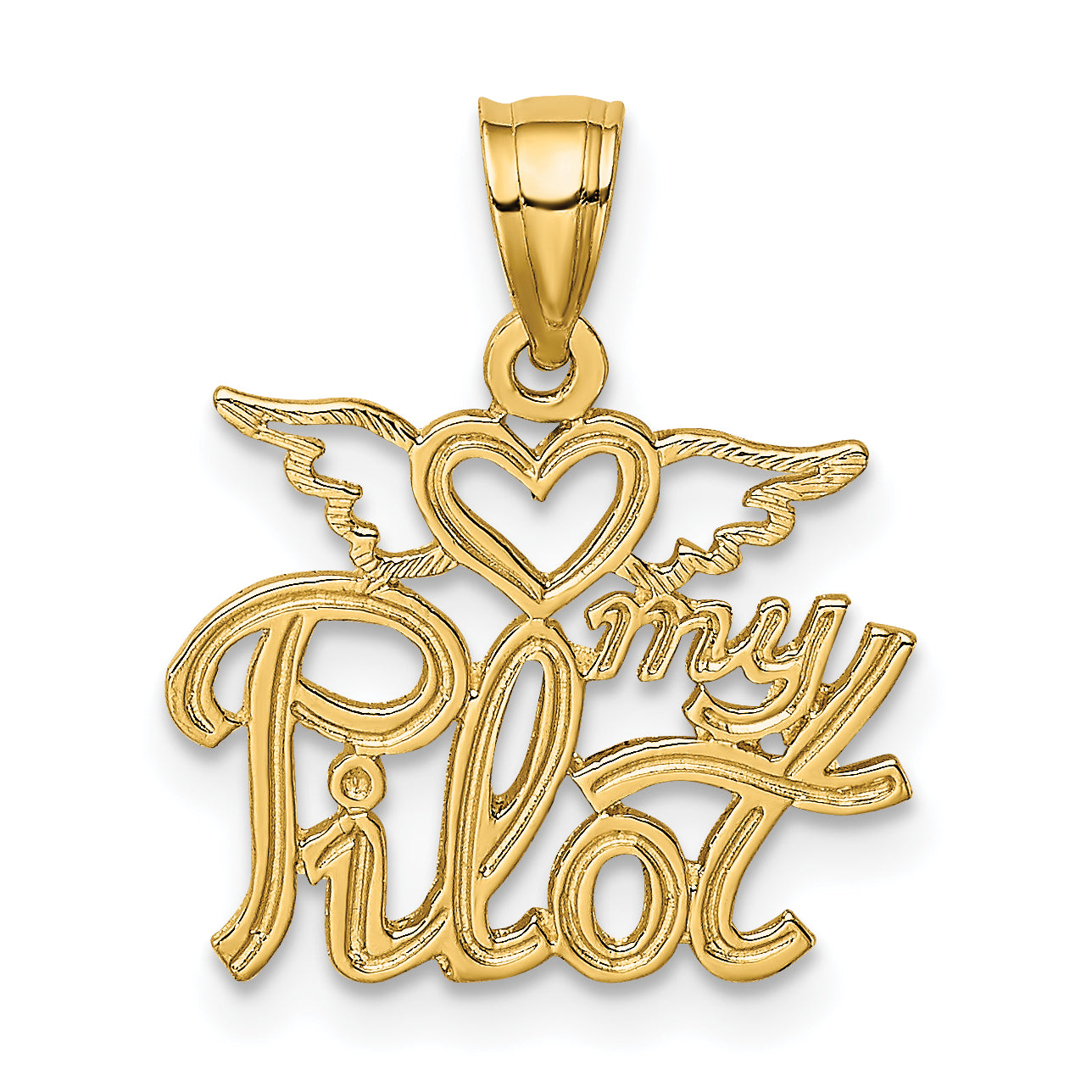 14K HEART MY PILOT Charm