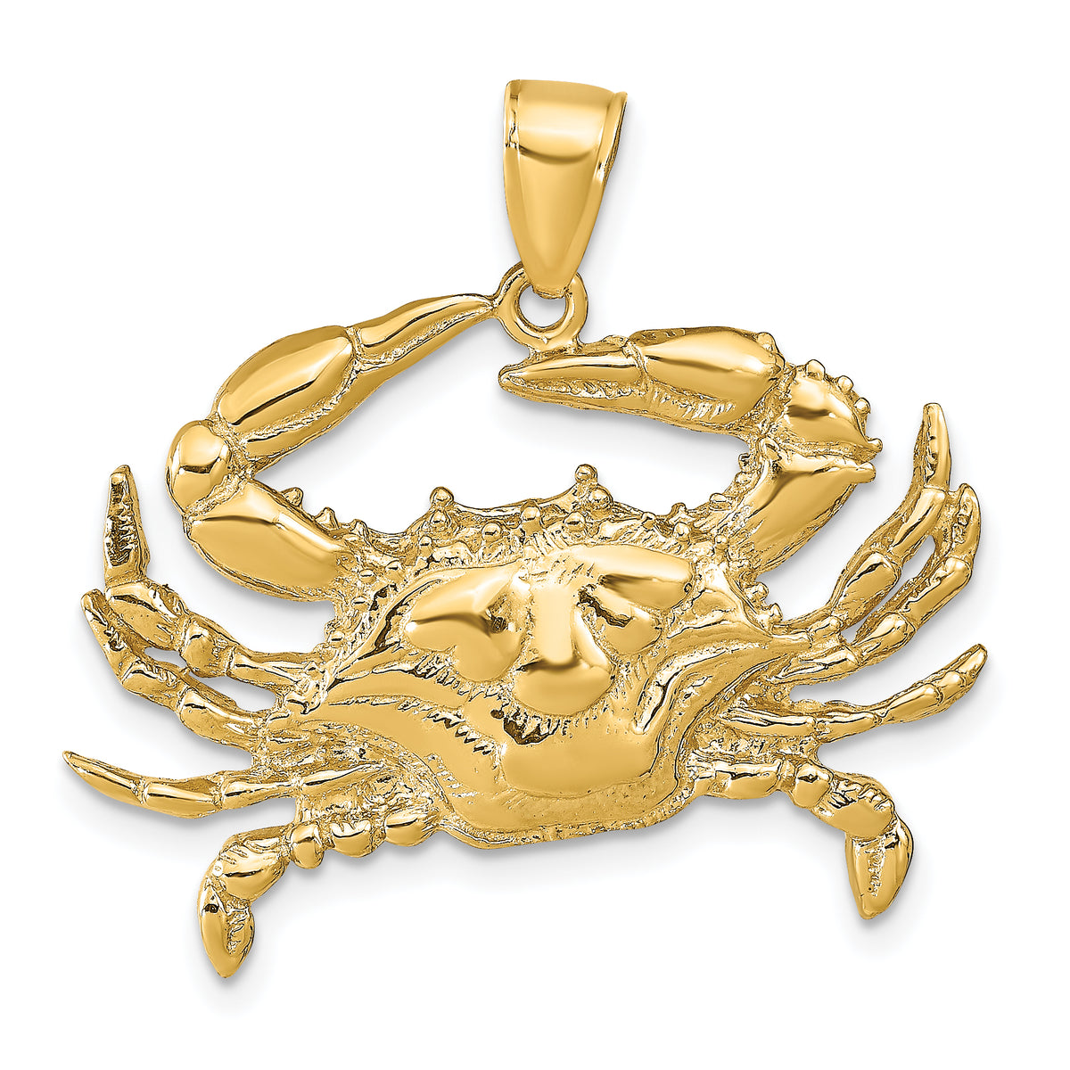 14K Blue Crab Pendant