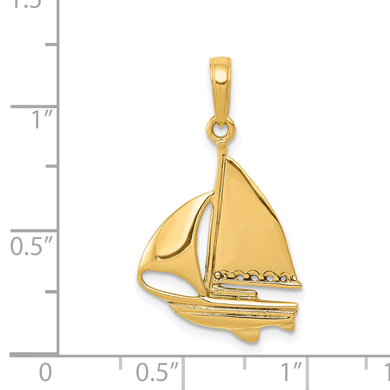 14K Sailboat Pendant