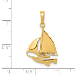 14K Sailboat Pendant