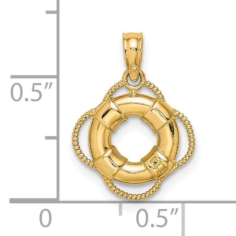 14K 3D Lifesaver Charm