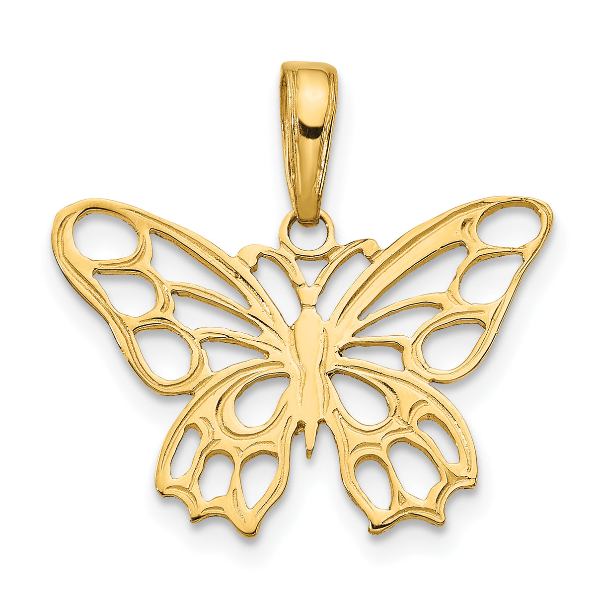 14K Butterfly Cut-out Pendant