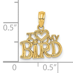 14K I HEART MY BIRD Charm