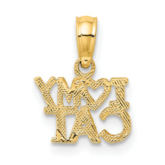 14k I HEART MY CAT Charm